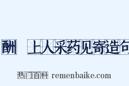 酬濬上人采药见寄造句是什么意思的图片